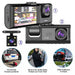 Mandotos night vision dash recorder showing front view with illuminated display and camera lens for clear nighttime recording.
