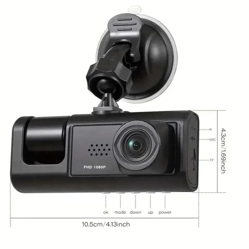MANDOTOS night vision dash recorder capturing clear footage with infrared LEDs for enhanced visibility during nighttime driving.