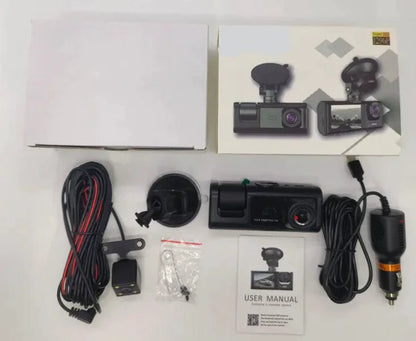 Mandotos night vision dash recorder with front camera and infrared night vision for clear vehicle footage in low light conditions.