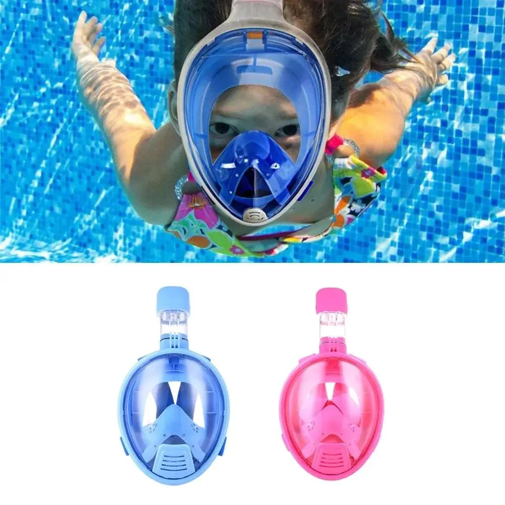 Mandotos OceanView full face snorkel mask with 180° visibility and anti-fog technology, showing the mask's clear design and breathing tube