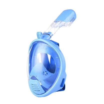 Mandotos OceanView full face snorkel mask with 180° visibility and anti-fog technology, showing the mask's design and clear viewing window.