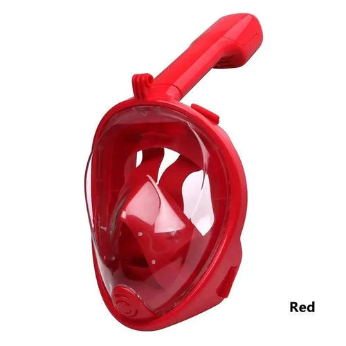 Mandotos OceanView snorkel mask with 180° panoramic vision, featuring clear silicone skirt and adjustable strap for underwater adventures.