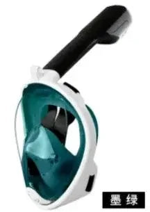 Mandotos OceanView snorkel mask with 180° panoramic vision, designed for clear underwater views and comfortable fit during snorkeling.