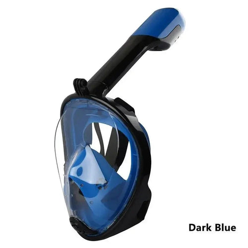 Mandotos OceanView snorkel mask with 180° panoramic vision, featuring soft silicone seals and adjustable straps for underwater adventures.