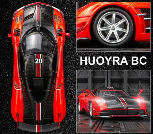 Mandotos Pagani Fengshen Sport Model Replica showcasing detailed miniature car with sleek design and vibrant color.