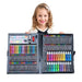 Mandotos painting set with brushes, oil pastels, watercolor pens, and school supplies for creative art projects.