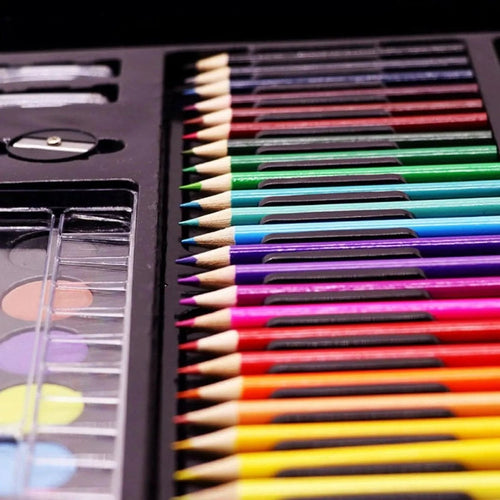 Mandotos painting set with brushes, oil pastels, and watercolor pens for school art projects and creative painting activities.