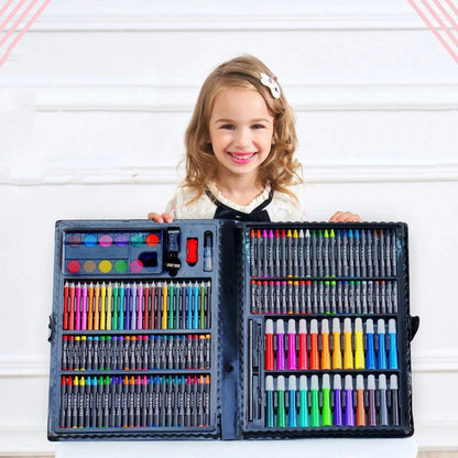 Mandotos painting set with brushes, oil pastels, watercolors, and pens for school art projects and creative painting activities.