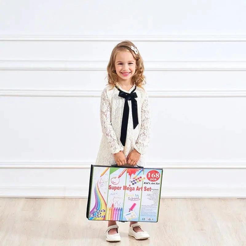 Mandotos painting set with brushes, oil pastels, and watercolor pens for school art projects and creative painting activities.
