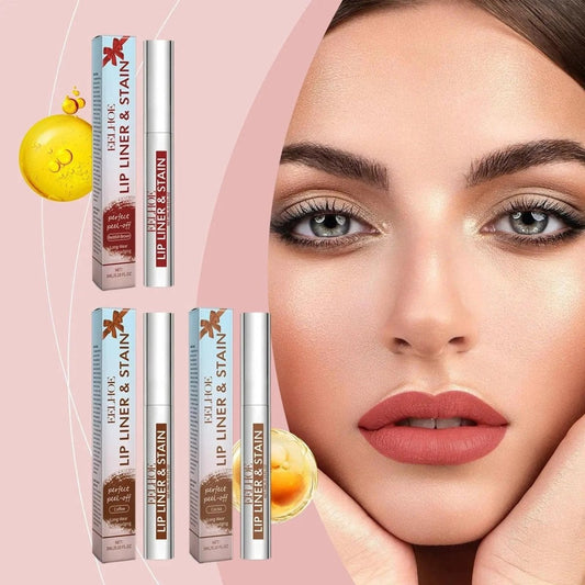 Mandotos peeling lip gloss and waterproof lip liner set with matte, long-lasting, hydrating, and peel-off lip makeup.