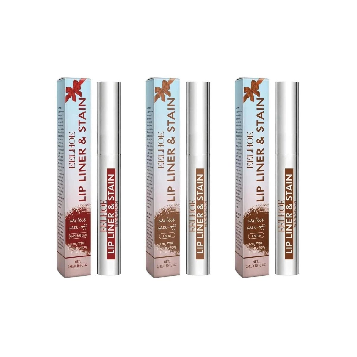 Mandotos peeling lip gloss and waterproof lip liner set with long-lasting, hydrating matte finish and peel-off tattoo lip stain.