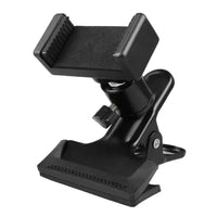 Mandotos Phone Guitar Clip Stand holding a smartphone, compact and adjustable for easy hands-free use and display.