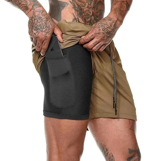 Mandotos Pocket Compression Shorts showing black athletic shorts with side pockets and a snug fit for active wear.