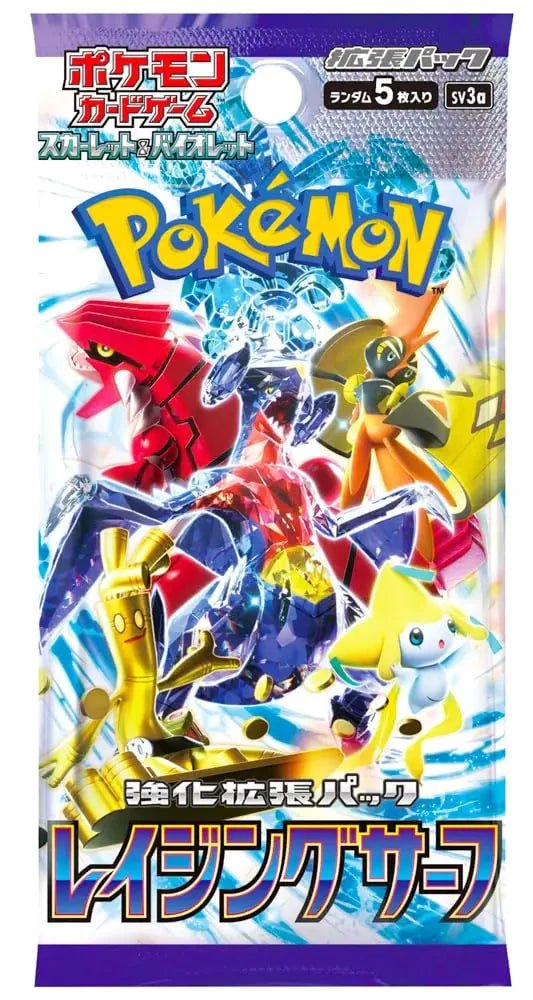 Mandotos Pokémon Raging Waves SV3a booster pack featuring vibrant Pokémon-themed artwork and booster pack design.