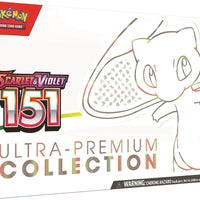 Mandotos Pokémon TCG Scarlet & Violet Elite 151 Trainer Set with booster packs and collectible cards on a display box.