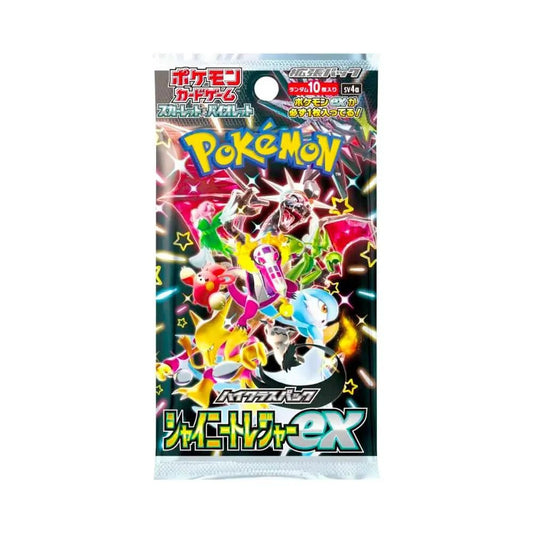 Mandotos Pokémon TCG Scarlet & Violet SV4a Shiny Treasure Pack with shiny Pokémon cards and collectible game accessories