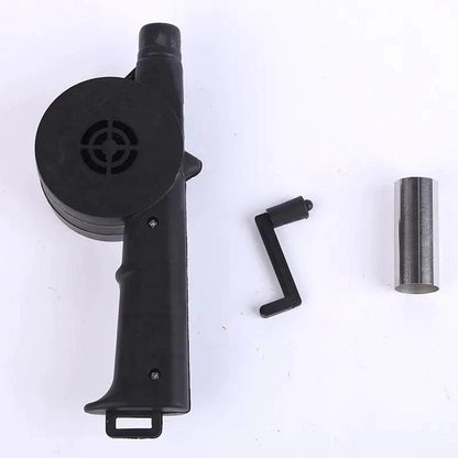 Mandotos portable BBQ blower with adjustable airflow for easy grilling and charcoal ignition.