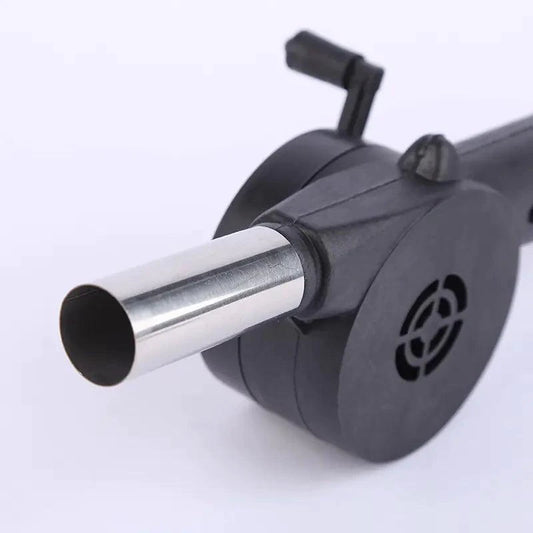 MANDOTOS portable BBQ blower for easy ignition, compact design with a handle, ideal for outdoor grilling and barbecues.