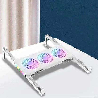 Mandotos portable slim smart laptop cooling pad with USB 3 fans for 17-inch gaming and notebook laptops.