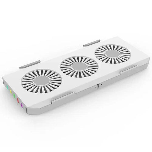 Mandotos portable slim smart laptop cooling pad with USB 3 fans for 17-inch gaming and notebook laptops, plug-and-play design.