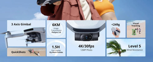 Mandotos Potensic C0 Mini Drone with 3-axis gimbal, 4K camera, GPS, brushless motor, compact RC quadcopter for travel and gifts