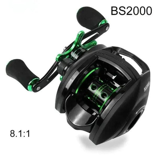 Mandotos Precision Bait Caster fishing reel with metal body and ergonomic handle for smooth casting and retrieval.