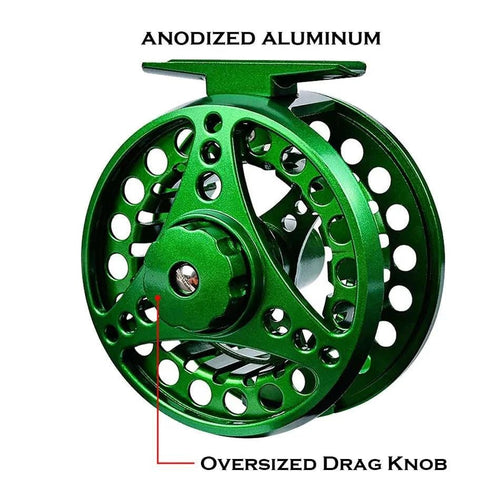 Mandotos Precision Cast Fishing Reel showing the detailed metal body and spool, designed for smooth casting and durability.