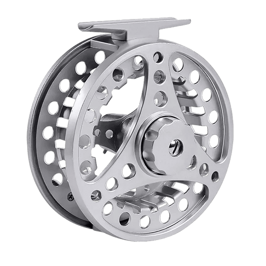 Mandotos Precision Cast Fishing Reel with metal body and spool, designed for smooth casting and durability.