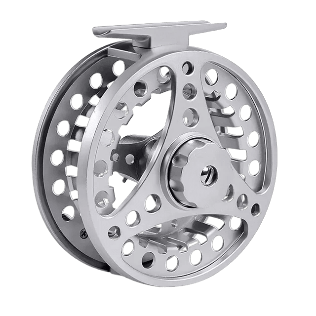 Mandotos Precision Cast Fishing Reel with metallic finish and ergonomic handle, designed for smooth, accurate casting.