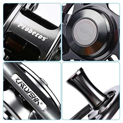 Mandotos Precision Fly Caster Reel with metal handle and spool for smooth casting and durability in fly fishing.