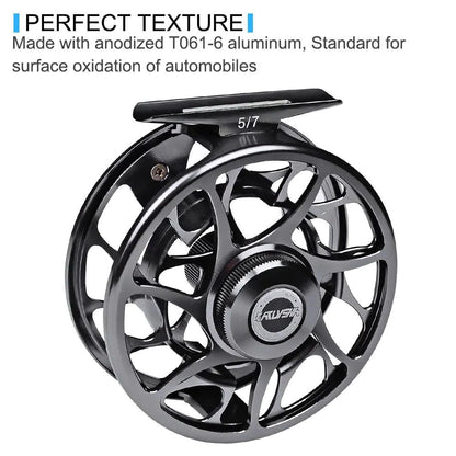 Mandotos Precision Fly Caster Reel with ergonomic handle and spool for smooth casting, suitable for freshwater fly fishing.