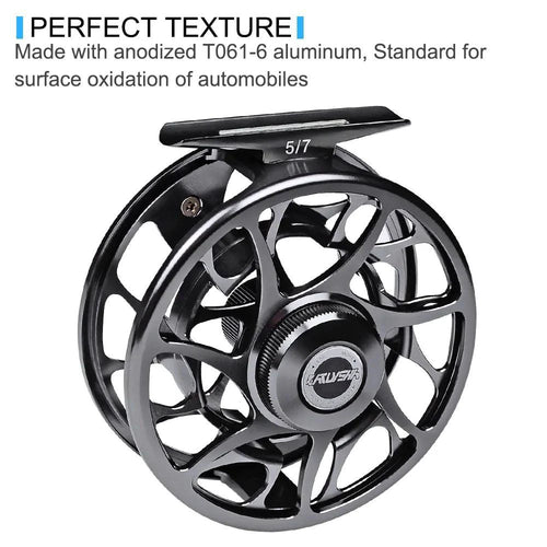 Mandotos Precision Fly Caster Reel with ergonomic handle and spool for smooth casting, suitable for freshwater fly fishing.