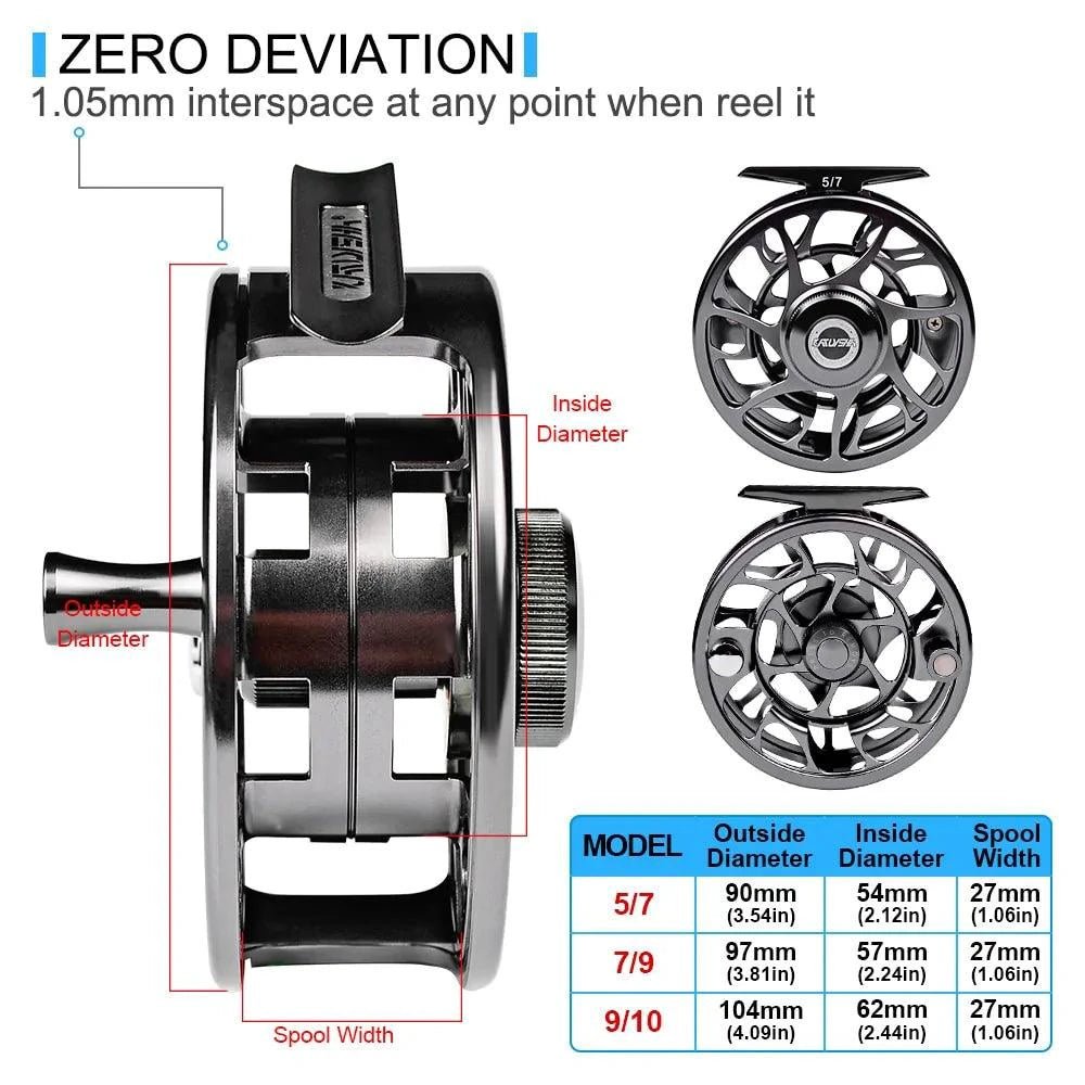 Mandotos Precision Fly Caster Reel with ergonomic handle and spool, designed for smooth casting and fishing performance.