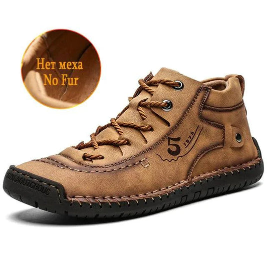 Mandotos premium microfiber leather boots with stylish design, featuring smooth leather texture and sturdy soles, ideal for casual wear.