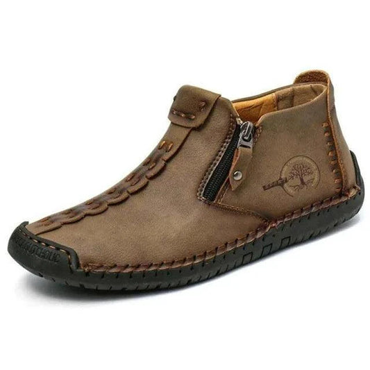 Mandotos premium microfiber leather boots featuring sleek design and durable material, perfect for stylish and comfortable wear.