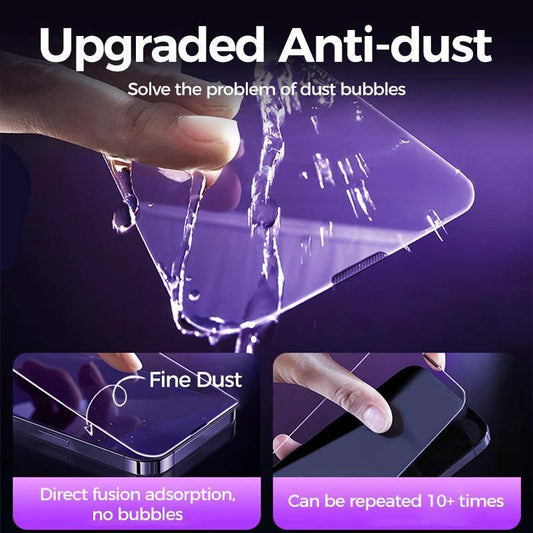 Mandotos privacy tempered glass screen protector for iPhone with anti-peep feature, showing the protector installed on the device.