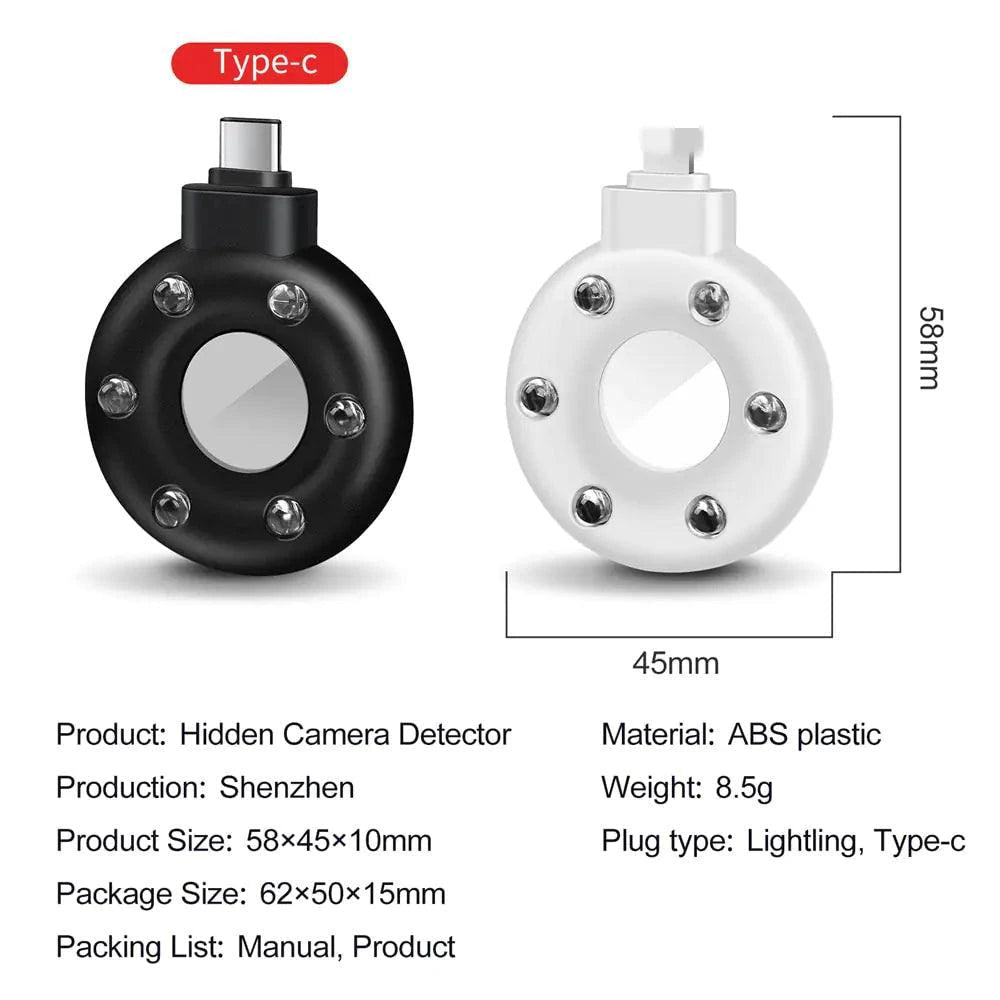 MANDOTOS PrivacyGuard camera detector device for detecting hidden cameras and protecting privacy.