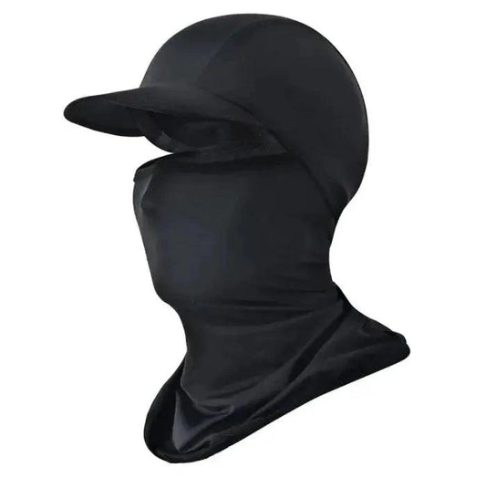 Mandotos protection hood showing a snug, adjustable head covering made of durable fabric for safety and comfort.