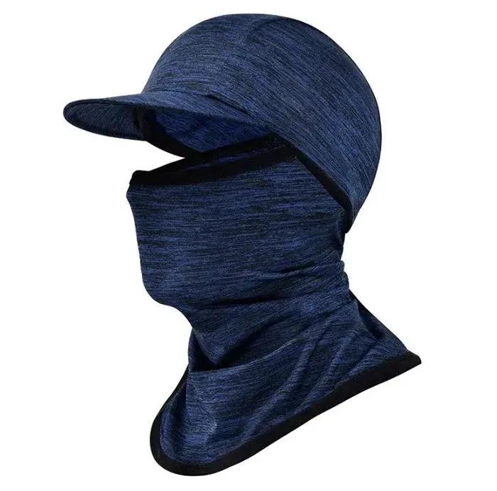 Mandotos protection hood showing a snug, adjustable fit with breathable fabric for comfortable head and neck coverage.