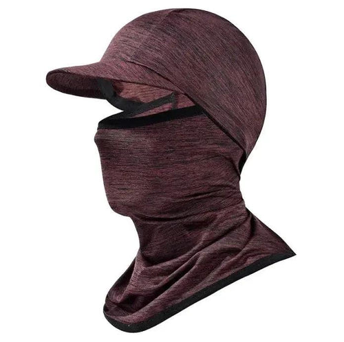 Mandotos protection hood showing a close-up of the adjustable, lightweight head covering with breathable fabric for safety and comfort.