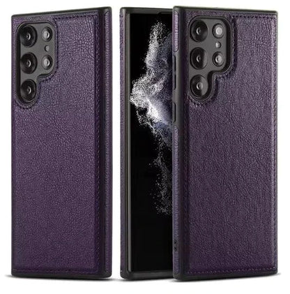 Mandotos PU leather phone case with card slots and magnetic closure, black color, designed for iPhone.
