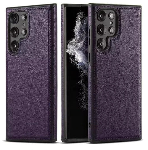 Mandotos PU leather phone case with secure snap closure and sleek design for smartphones.