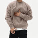 Loose men's round neck pullover sweater by MANDOTOS, shown in a relaxed fit with soft fabric and classic style.
