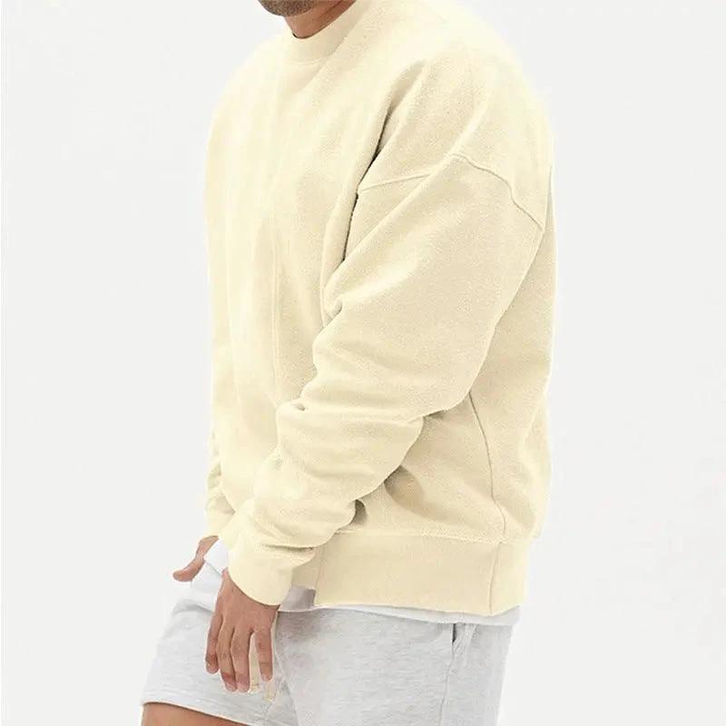 Loose men's round neck pullover sweater by MANDOTOS, featuring a comfortable fit and casual style.