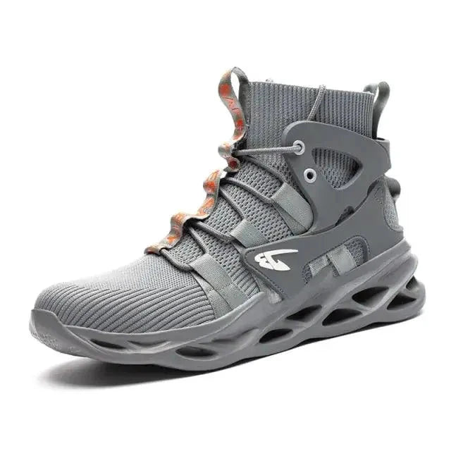 Mandotos puncture-proof work shoes featuring safety toes and durable design for industrial safety and comfort.