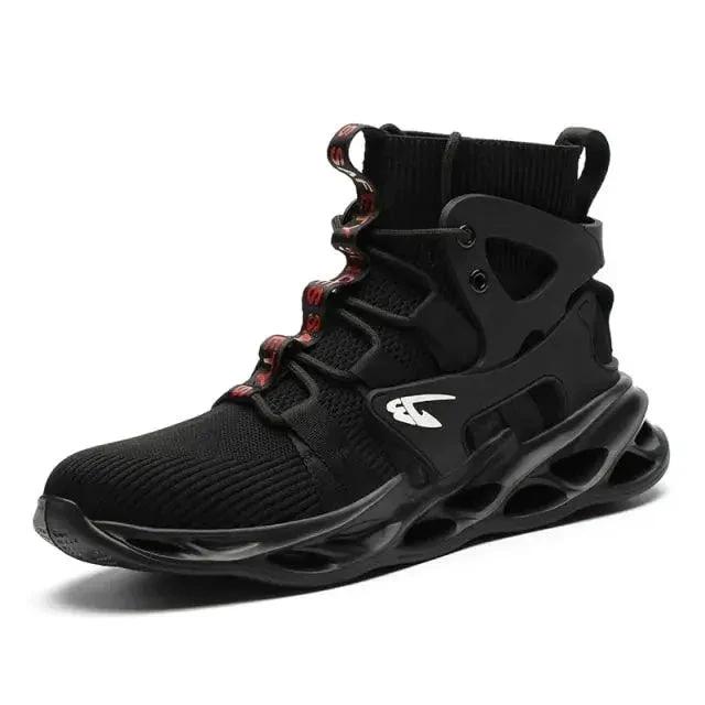 Mandotos puncture-proof work shoes featuring durable safety toe caps and slip-resistant soles for industrial safety.