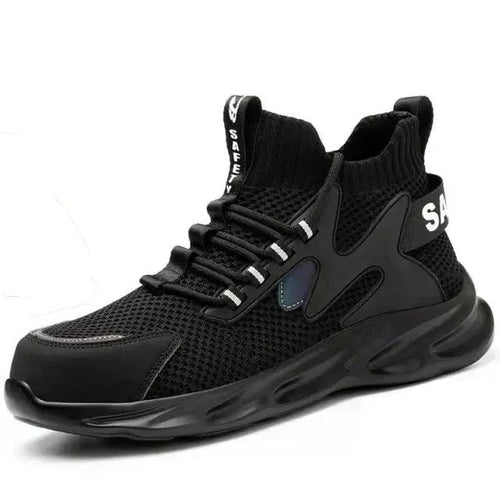 Mandotos puncture-proof work shoes with durable safety soles and sturdy design for industrial or construction environments.
