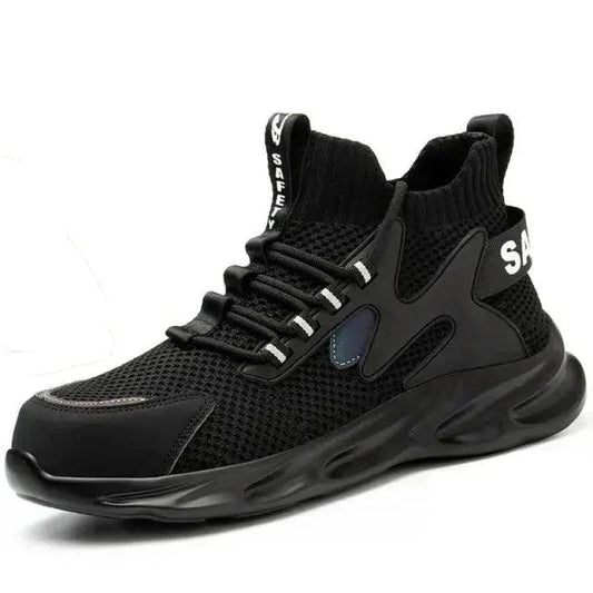 Mandotos puncture-proof work shoes with reinforced steel toes and slip-resistant soles for safety and durability.