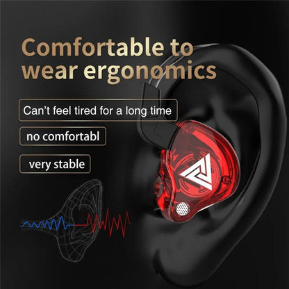 Mandotos QKZ AK6 HiFi wired earphones with copper driver and built-in microphone for clear sound and hands-free calls.