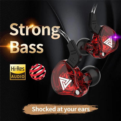 Mandotos QKZ AK6 HiFi wired earphones with copper driver and built-in microphone for clear audio and hands-free calls.